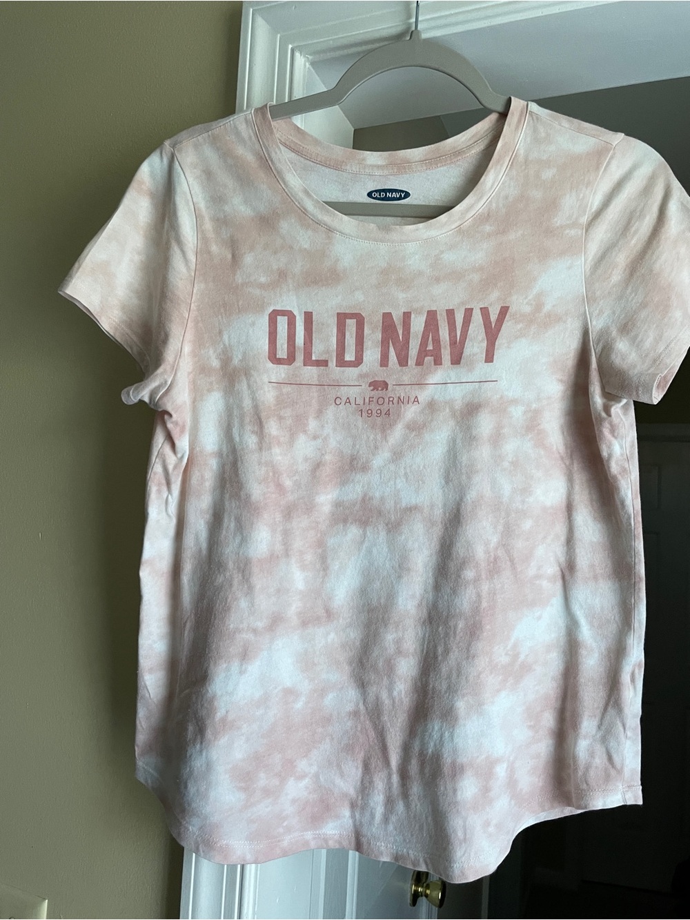 Old Navy Pink Tie-Dye Logo Short Sleeve Tee
